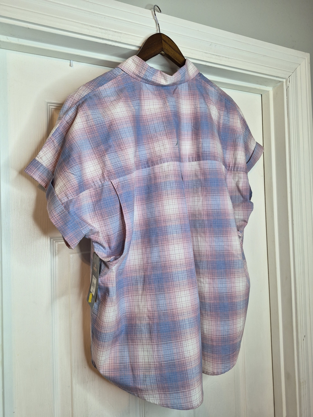 Ridegecut Womens Short-Sleeve Plaid Shirt - Pink & Blue Size Xl - Picture 7 of 11
